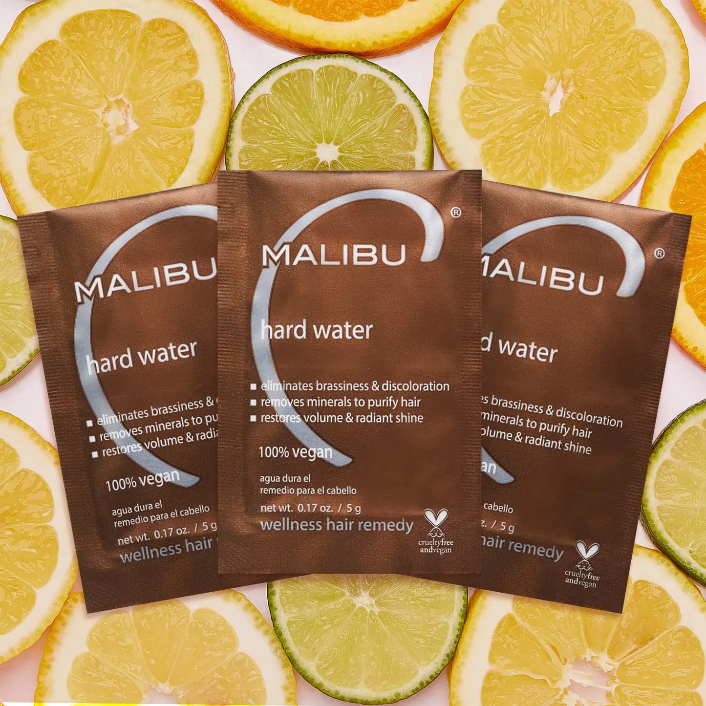 Malibu C Hard Water Wellness Hair Remedy - Removes Hard Water Deposits & Impurities from Hair - Contains Vitamin C Complex for Hair Shine + Vibrancy 3 Count (Pack of 1)