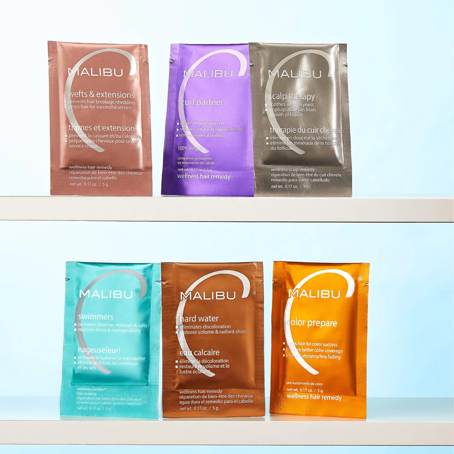 Malibu C Hard Water Wellness Hair Remedy - Removes Hard Water Deposits & Impurities from Hair - Contains Vitamin C Complex for Hair Shine + Vibrancy 3 Count (Pack of 1)