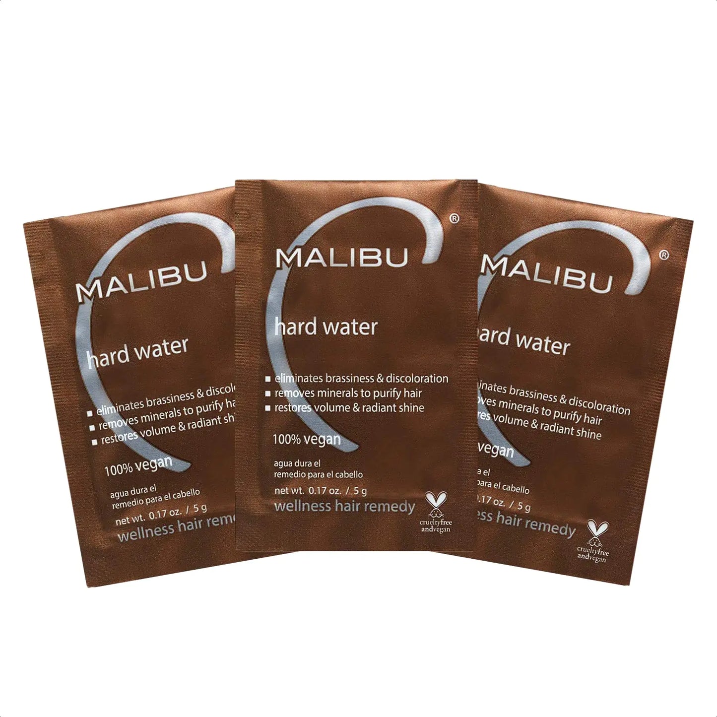 Malibu C Hard Water Wellness Hair Remedy - Removes Hard Water Deposits & Impurities from Hair - Contains Vitamin C Complex for Hair Shine + Vibrancy 3 Count (Pack of 1)