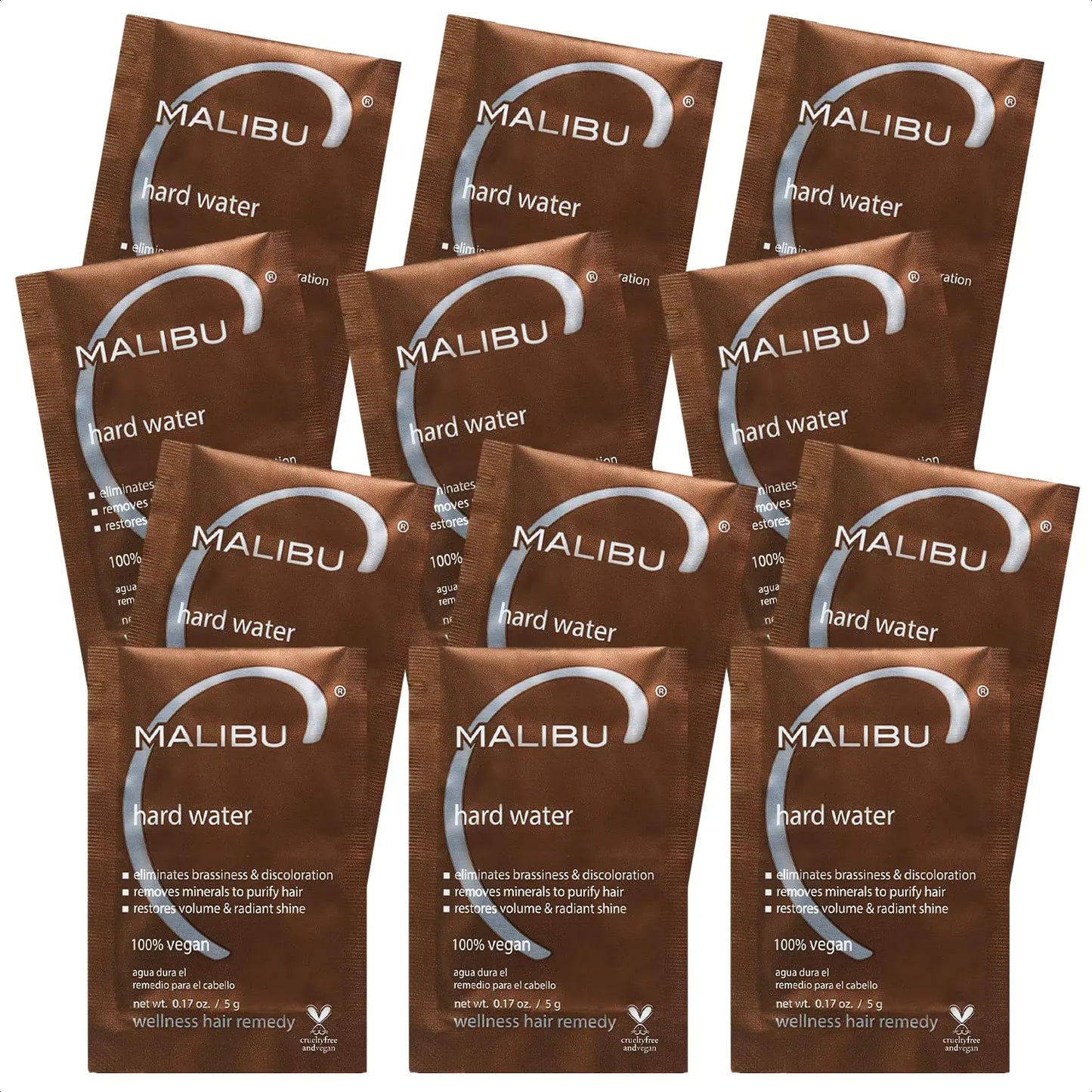 Malibu C Hard Water Wellness Hair Remedy - Removes Hard Water Deposits & Impurities from Hair - Contains Vitamin C Complex for Hair Shine + Vibrancy 3 Count (Pack of 1)