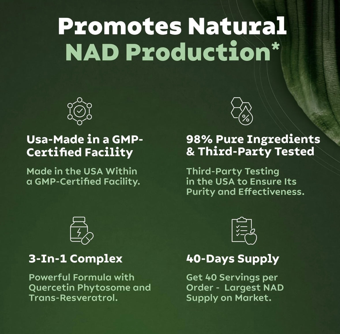 Reus Research Advanced NAD+ Booster 900Mg for Enhanced Absorption, Energy, and Anti-Aging Support – 80 Vegan Capsules, Made in USA - Fast and Free Shipping