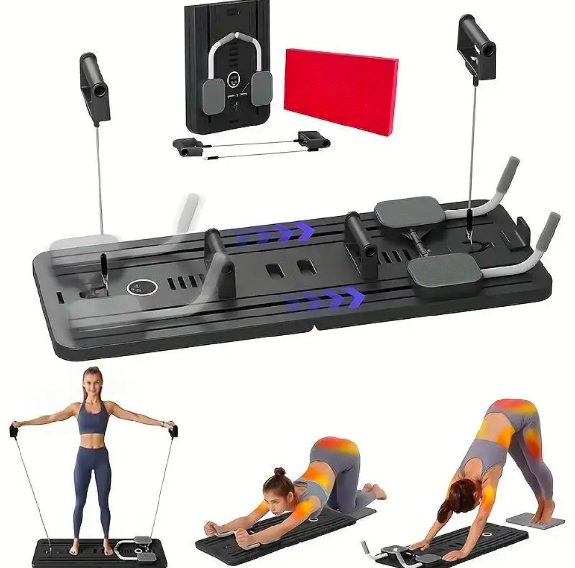 Multi-Functional Deluxe Portable Pilaties Reformer Board