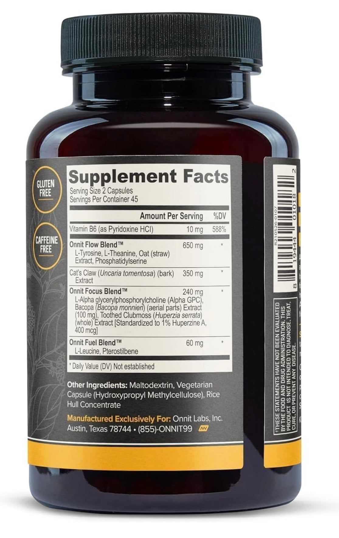 Alpha BRAIN® Nootropic Supplement – Enhance Memory, Focus, and Mental Speed – Caffeine-Free Cognitive Support – 90 Capsules