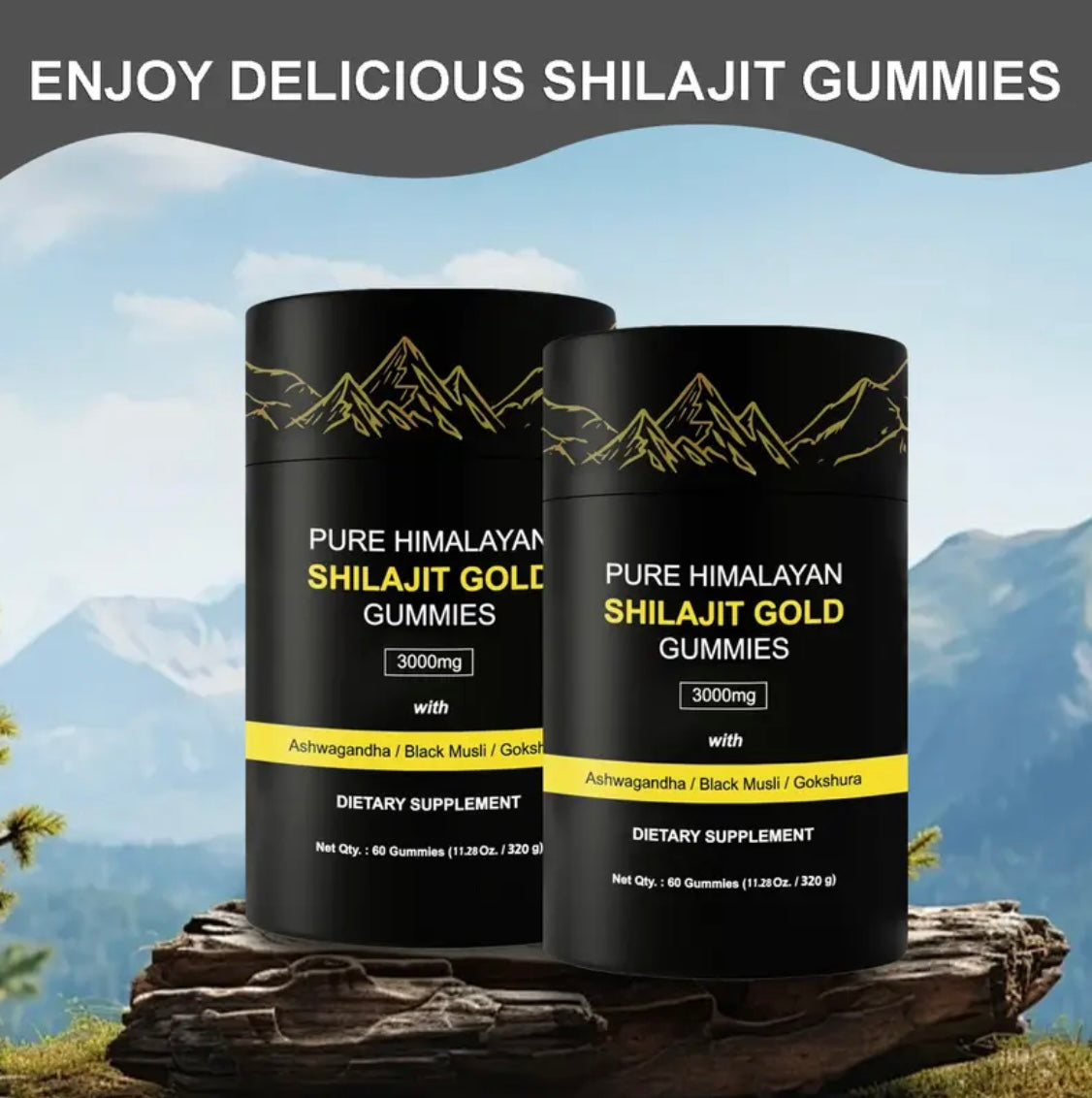 Pure Himalayan Shilajit Gummies – Boost Energy, Wellness & Recovery with Fulvic Acid, Ashwagandha & 85+ Trace Minerals – Lab Tested, Non-GMO, Sugar-Free, Vegan – 60 Gummies