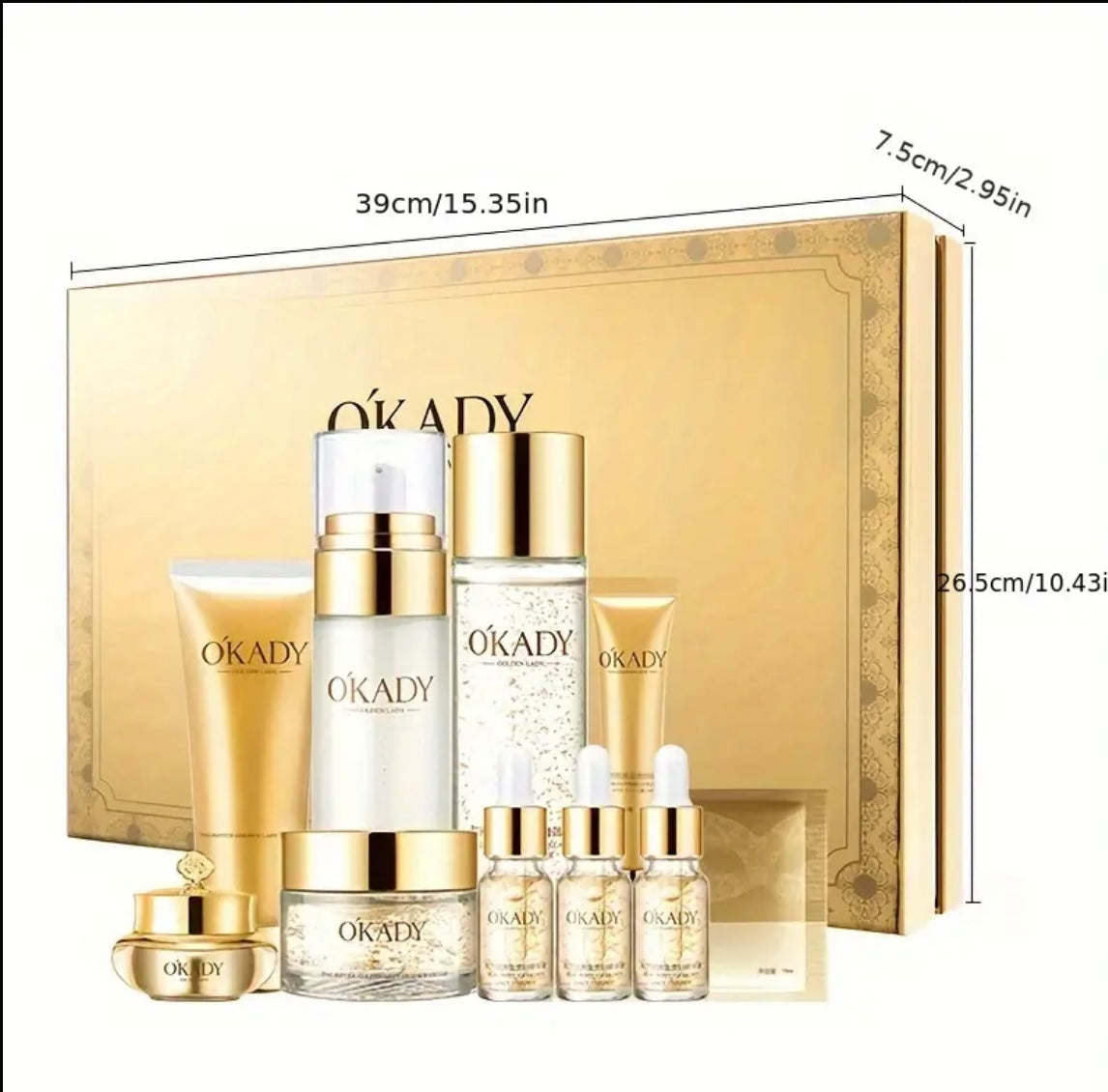 OK’ADY 24 Luxury Polypeptide Skin Care Set: Comprehensive Day and Night Anti-Aging Regimen for All Skin Types