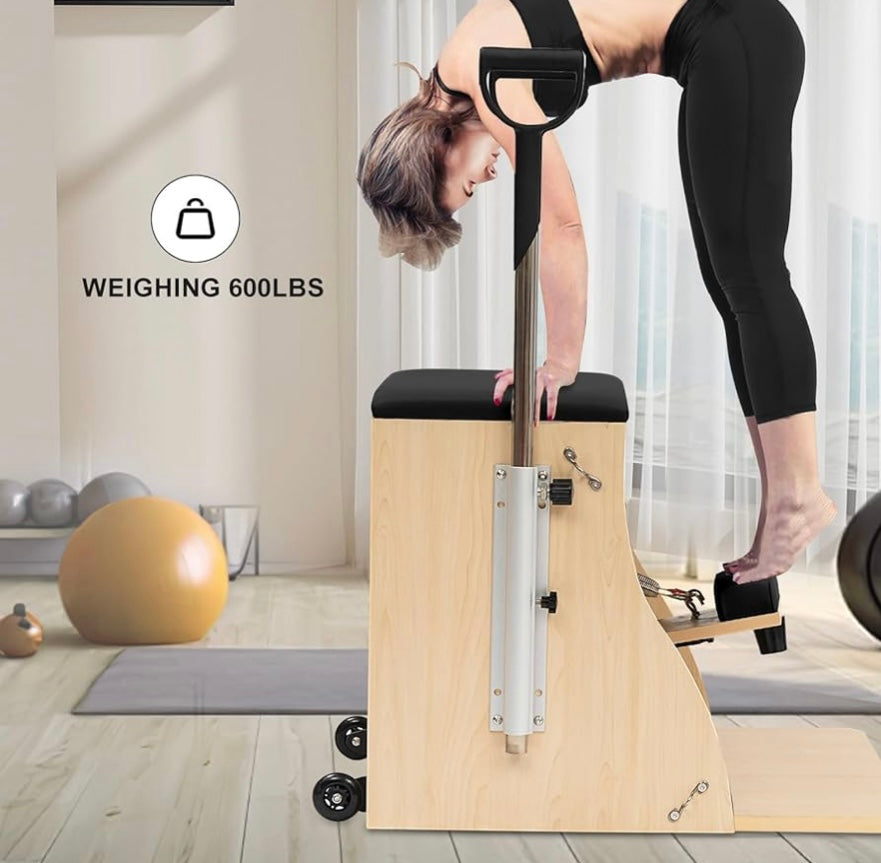 Ultimate Home Pilates Chair: Split-Pedal Stability with Adjustable Resistance and Handles for Comprehensive Fitness Training - Fast and Free Shipping