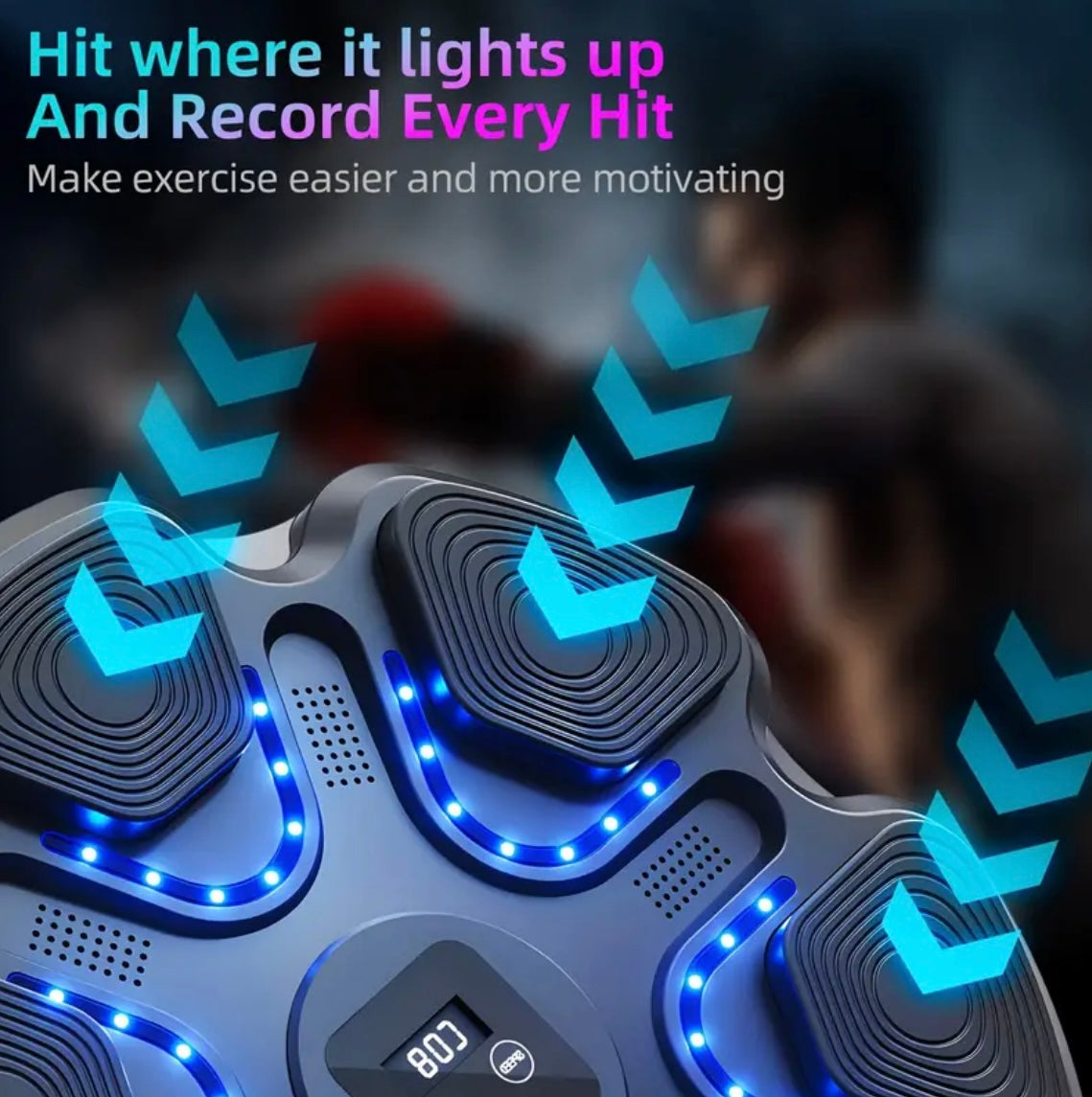 Smart Bluetooth Boxing Machine: Wall-Mounted LED Target Trainer for Home Fitness & Fun – Interactive Music Workout for Adults and Kids