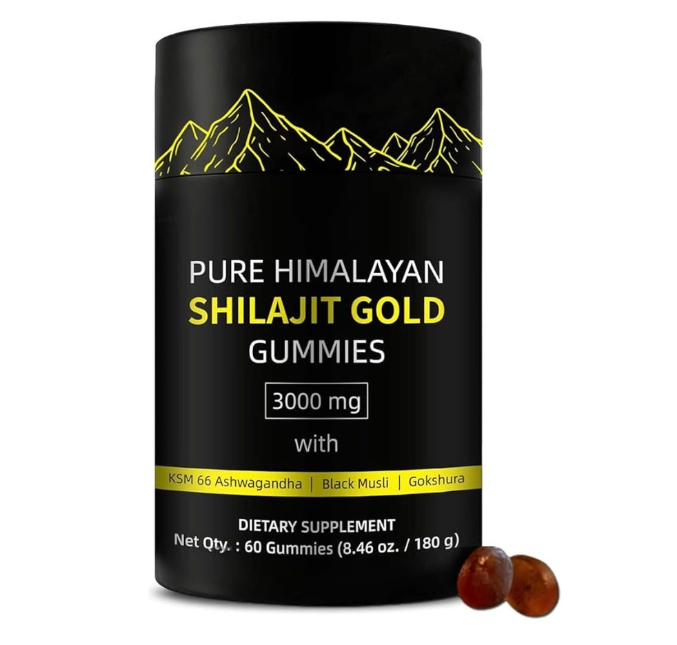 Pure Himalayan Shilajit Gummies – Boost Energy, Wellness & Recovery with Fulvic Acid, Ashwagandha & 85+ Trace Minerals – Lab Tested, Non-GMO, Sugar-Free, Vegan – 60 Gummies
