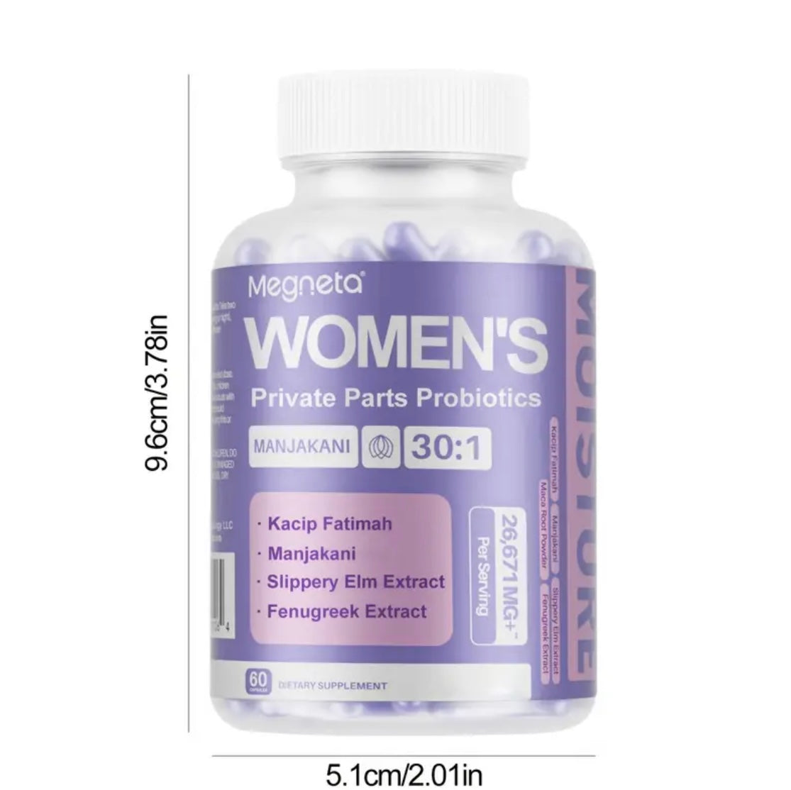Relieve Vaginal Dryness & Restore Tightness Naturally – Vegan Moisturizer Capsules with Kacip Fatimah, Manjakani, & Slippery Elm – USA Made, 60 Count