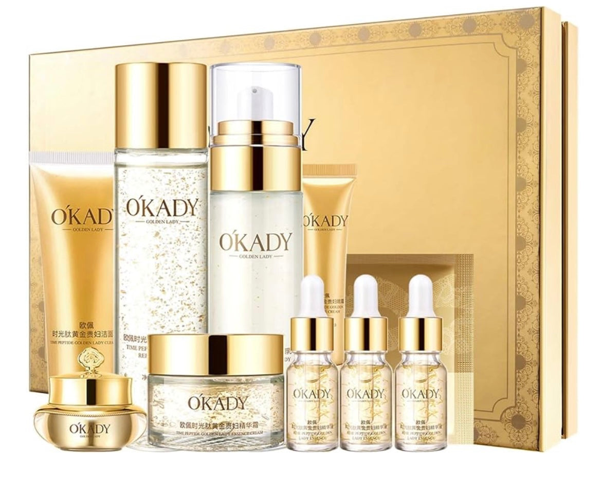 OK’ADY 24 Luxury Polypeptide Skin Care Set: Comprehensive Day and Night Anti-Aging Regimen for All Skin Types