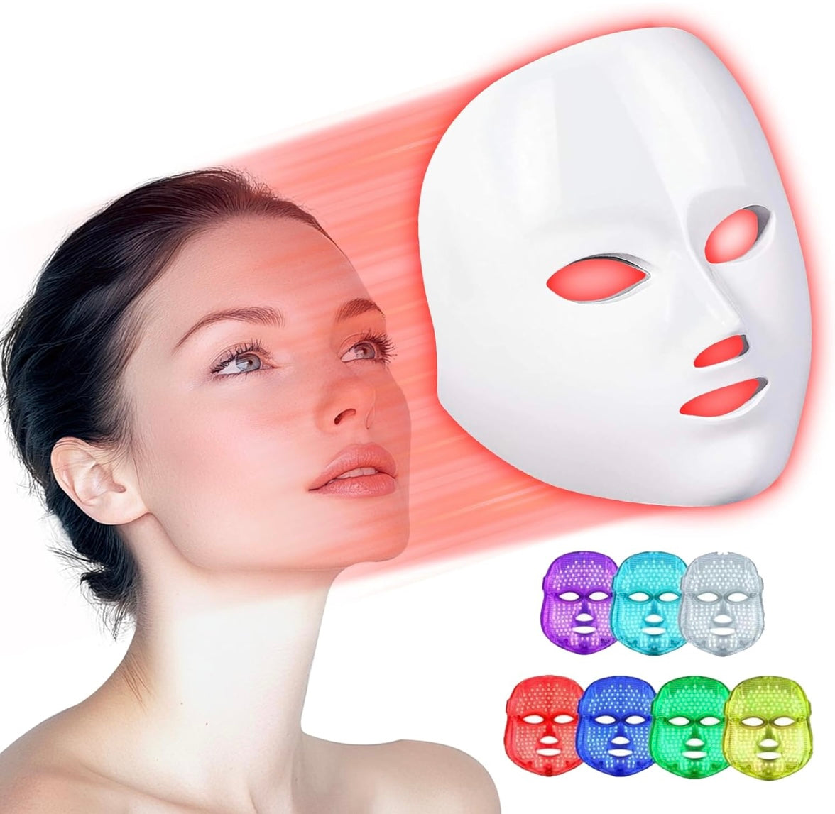 7-in-1 LED Photon Mask: Advanced Light Therapy for Comprehensive Skin Rejuvenation and Anti-Aging - Fast and Free Shipping