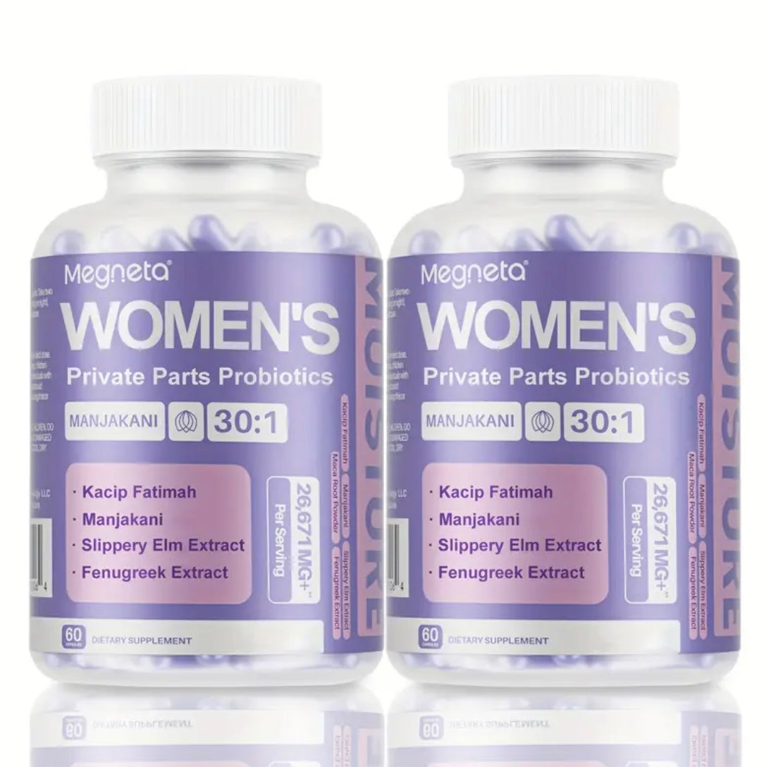 Relieve Vaginal Dryness & Restore Tightness Naturally – Vegan Moisturizer Capsules with Kacip Fatimah, Manjakani, & Slippery Elm – USA Made, 60 Count