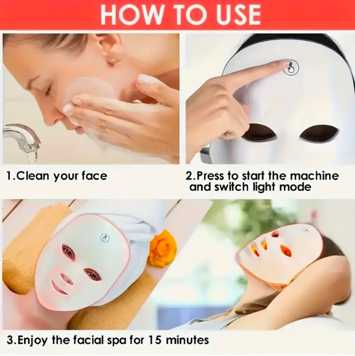 7-in-1 LED Photon Mask: Advanced Light Therapy for Comprehensive Skin Rejuvenation and Anti-Aging - Fast and Free Shipping