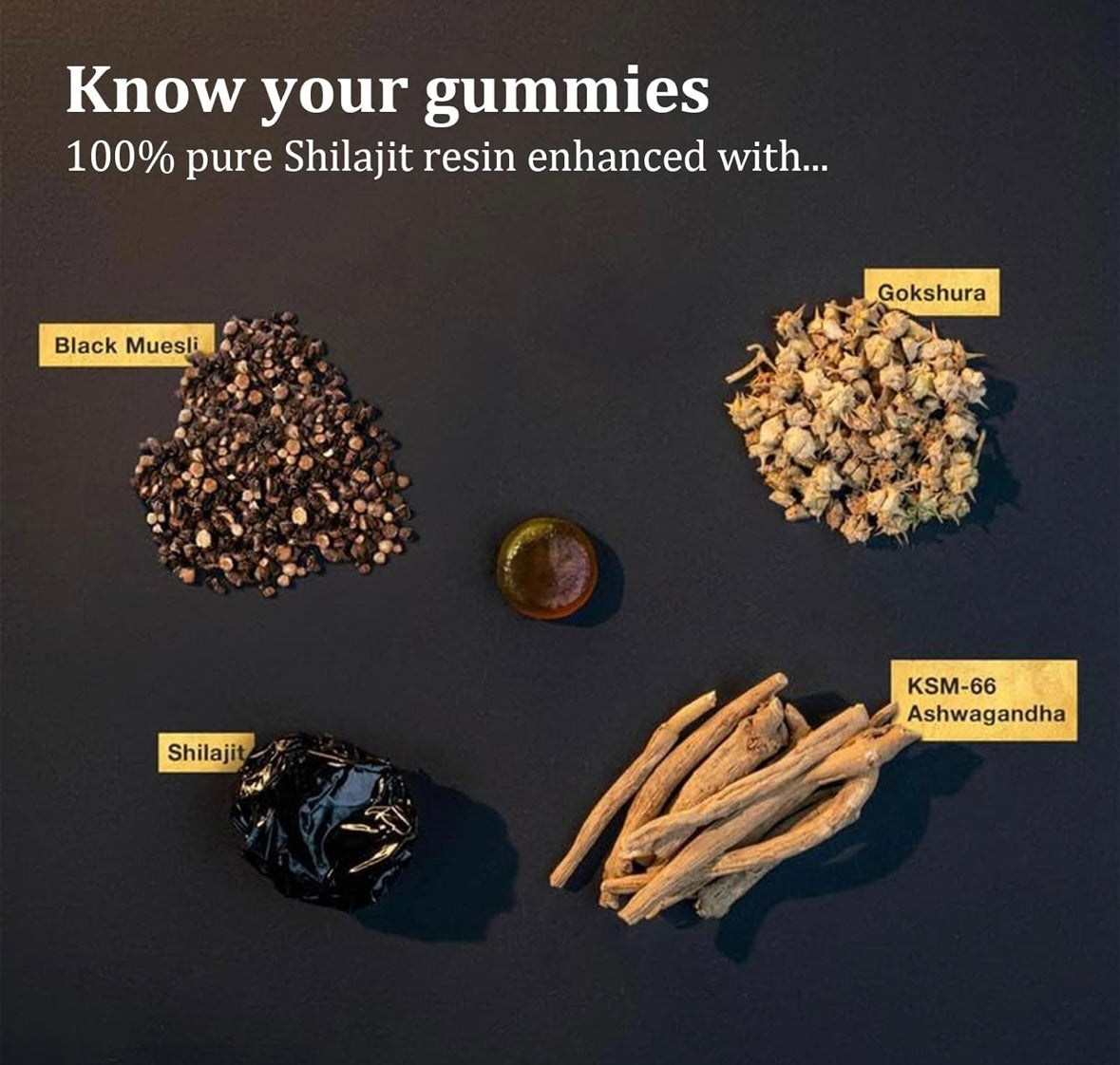 Pure Himalayan Shilajit Gummies – Boost Energy, Wellness & Recovery with Fulvic Acid, Ashwagandha & 85+ Trace Minerals – Lab Tested, Non-GMO, Sugar-Free, Vegan – 60 Gummies
