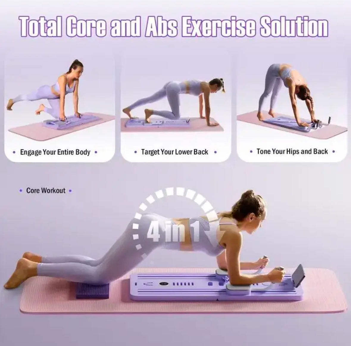 Multi-Functional Deluxe Portable Pilaties Reformer Board