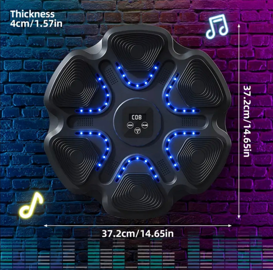 Smart Bluetooth Boxing Machine: Wall-Mounted LED Target Trainer for Home Fitness & Fun – Interactive Music Workout for Adults and Kids