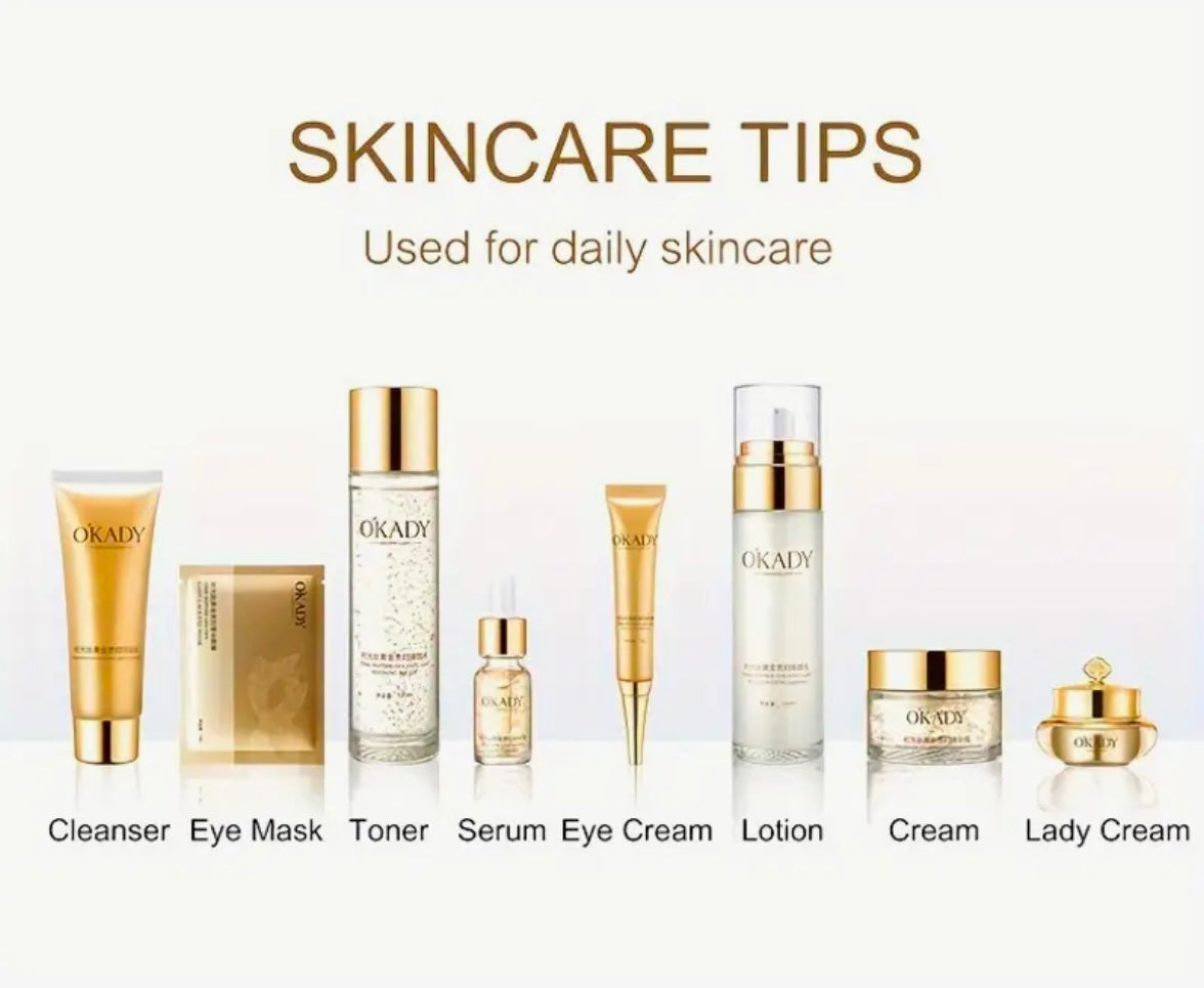 OK’ADY 24 Luxury Polypeptide Skin Care Set: Comprehensive Day and Night Anti-Aging Regimen for All Skin Types