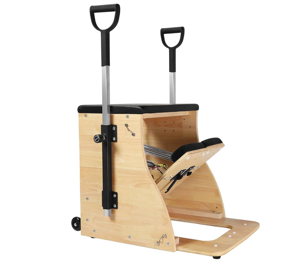 Ultimate Home Pilates Chair: Split-Pedal Stability with Adjustable Resistance and Handles for Comprehensive Fitness Training - Fast and Free Shipping