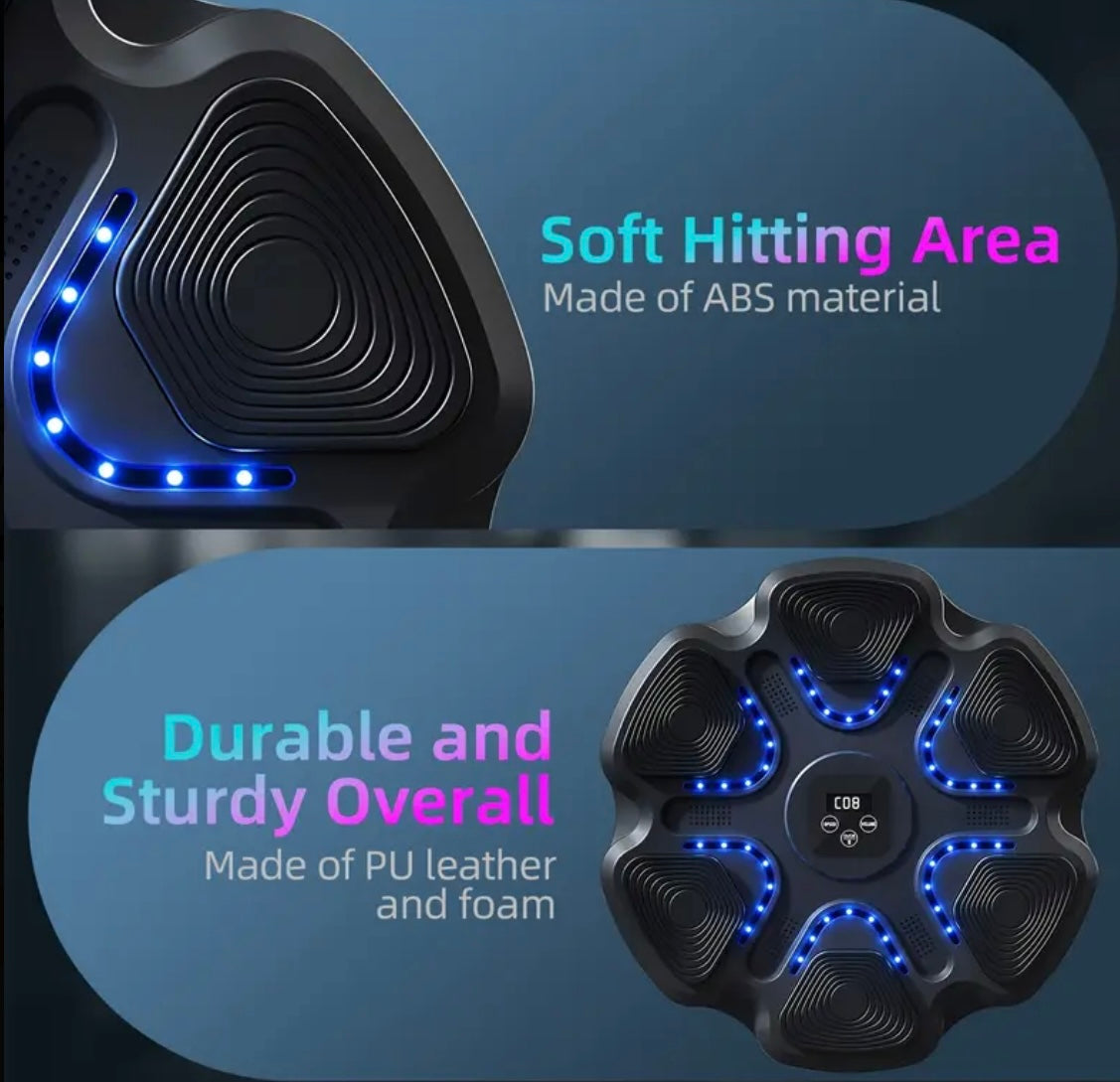 Smart Bluetooth Boxing Machine: Wall-Mounted LED Target Trainer for Home Fitness & Fun – Interactive Music Workout for Adults and Kids
