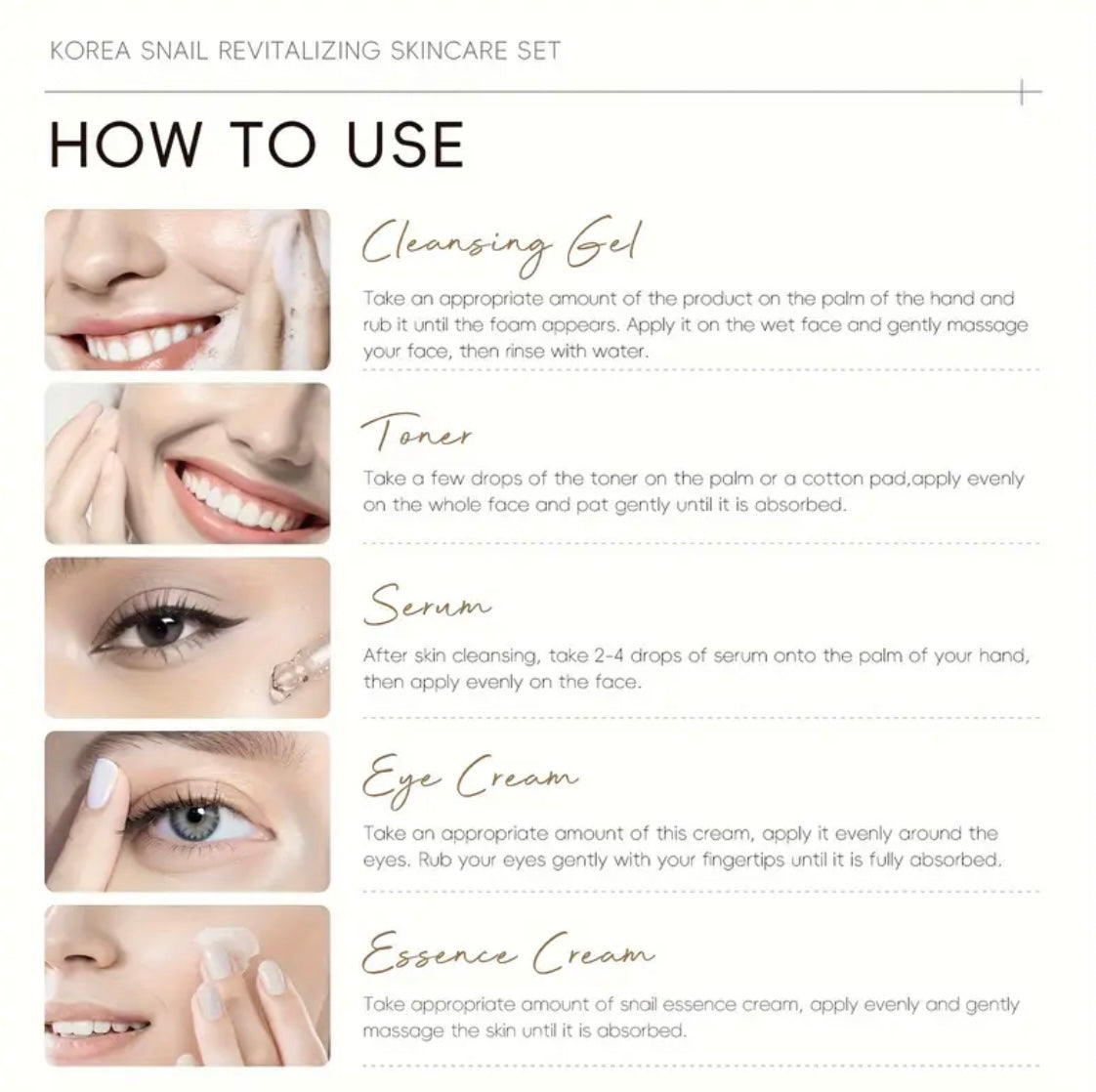 Korean Snail Essence Skin Care Kit – Complete Anti-Aging Set for Radiant, Youthful Skin