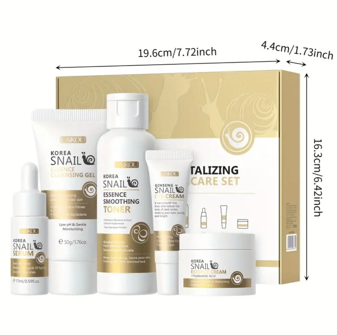 Korean Snail Essence Skin Care Kit – Complete Anti-Aging Set for Radiant, Youthful Skin